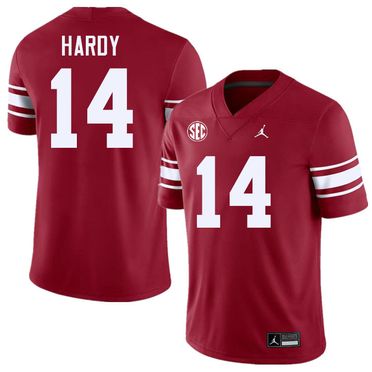 #14 Jaydan Hardy Oklahoma Sooners 2024 SEC Conference College Football Jerseys-Throwback